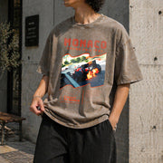 Monaco Grand Prix 1984 Vintage Washed T-Shirt in Brown