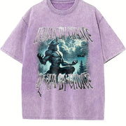 Human by Chance Alpha by Choice Wolf Vintage Washed T-Shirt in Purple
