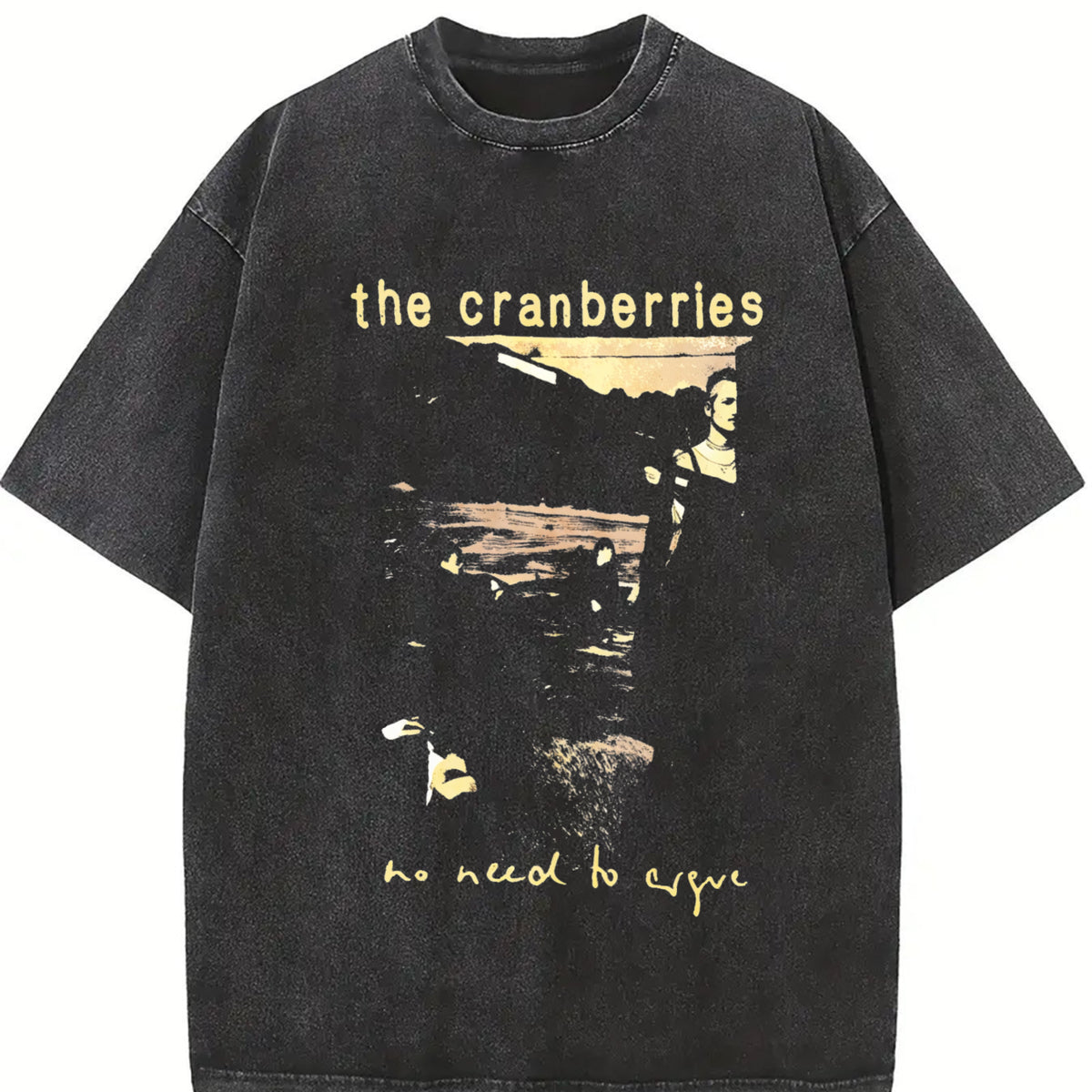& Moisture-wicking Vintage Washed T-Shirt in Black