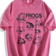 Frogs Around the World Vintage Washed T-Shirt in Red