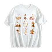 Burger Lover Silly Goose Cotton T-Shirt in White