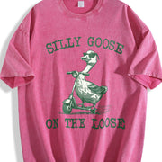 Silly Goose on the Loose Vintage Washed T-Shirt in Red