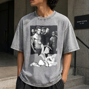 Lilo Fighting Myrtle Meme Vintage Washed T-Shirt in Gray