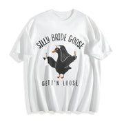 Goose Bride Goose Lover Cotton T-Shirt in White