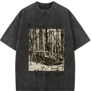 N0ah Kahannn 2 SIDES Vintage Washed T-Shirt in Black
