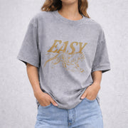 Easy Tiger vintage washed oversized T-shirt in Gray