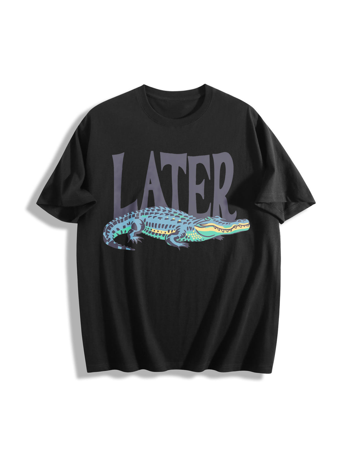 Later Gator 90s Retro Cotton T-Shirt in Black
