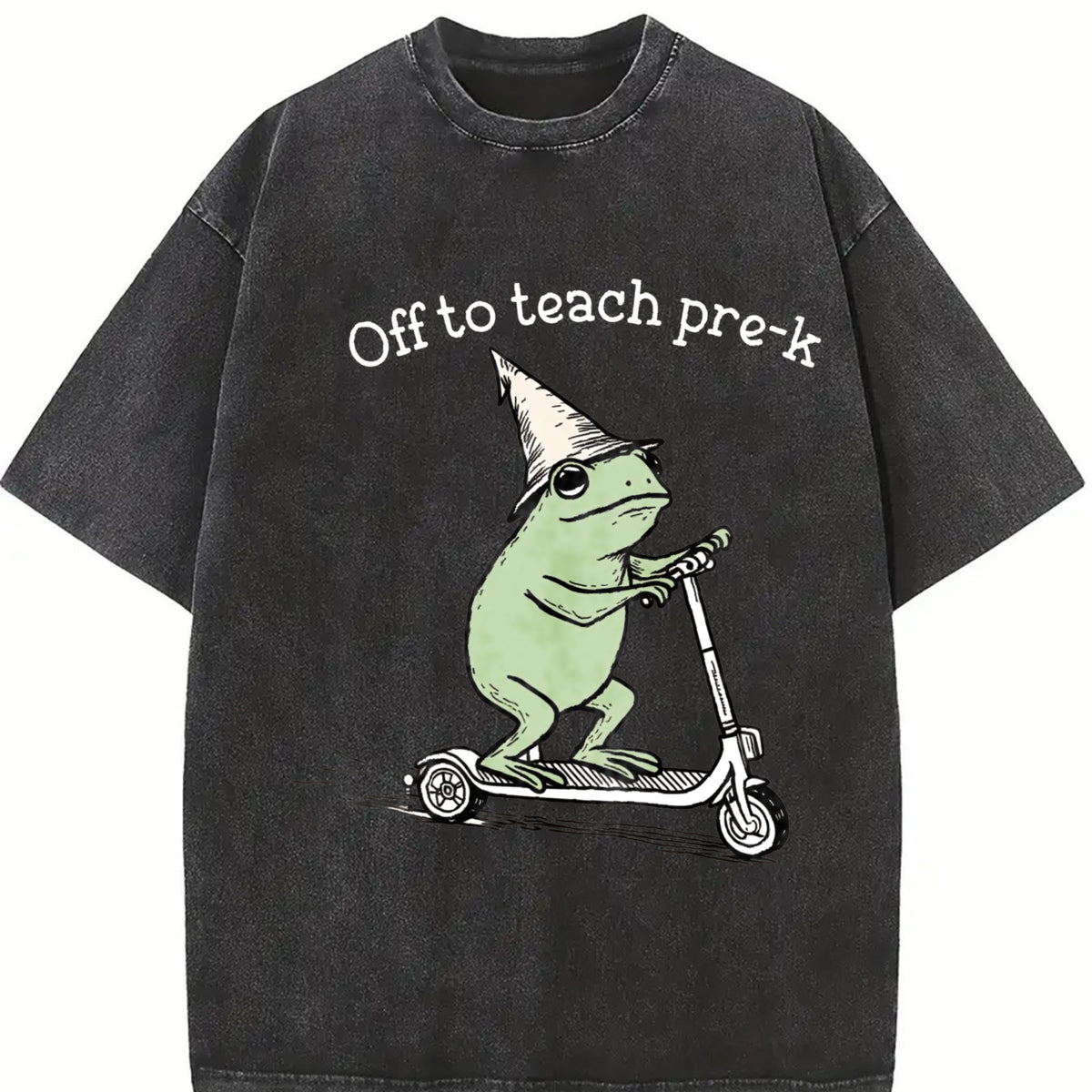 Pre K Grade Teacher Vintage Washed T-Shirt in Black