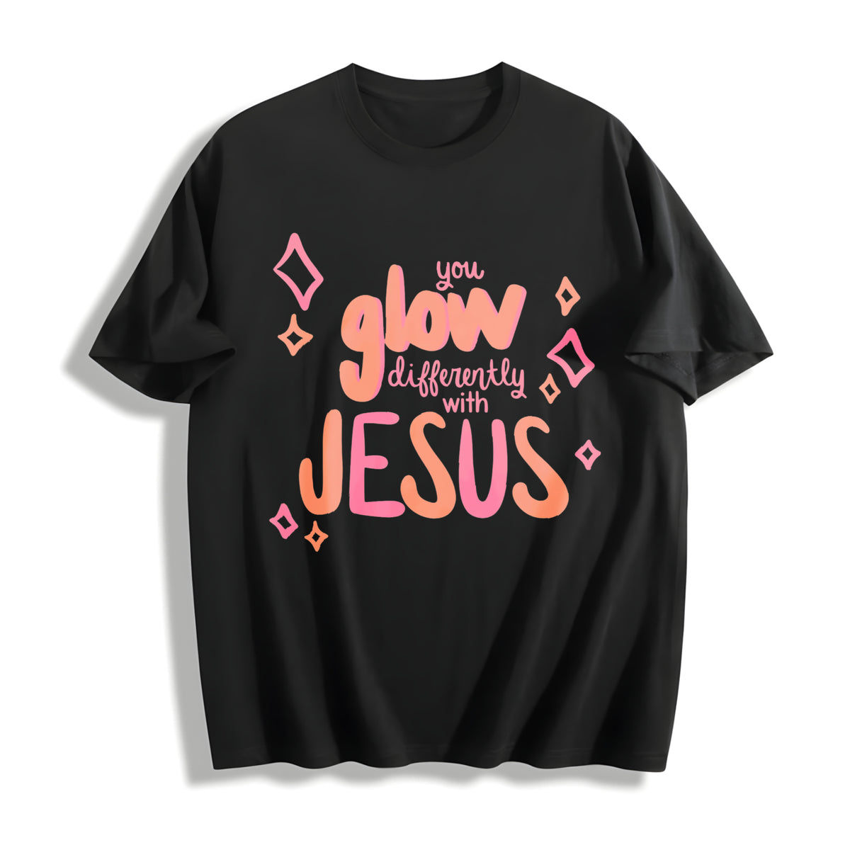 Walk, Shine Like Cotton T-Shirt in Black
