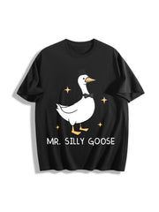 Silly Goose Couple T-shirtst Cotton T-Shirt in Black