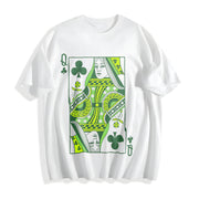 Queen of Clubs for St. Patrick's Day Cotton T-Shirt in White