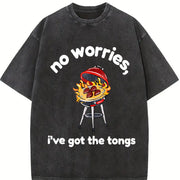 Dad BBQ Dad Who Love to Grill Vintage Washed T-Shirt in Black