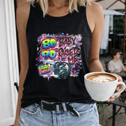 From the 80S and 90S Raised Me. Regular Women's Color Cotton Tank Top in Black