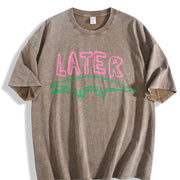 Later Gator Alligator vintage washed oversized T-shirt in Brown