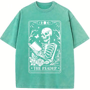 The Reader Tarot Card Vintage Washed T-Shirt in Blue