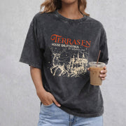 Terrasen Home of Stag vintage washed oversized T-shirt in Black