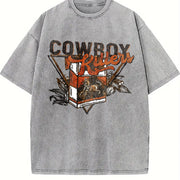 Cowboy Killers Western Sleeveless Tank Vintage Washed T-Shirt in Gray