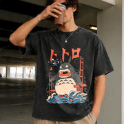 My Neighbor Totoro Vintage Washed T-Shirt in Black