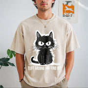 Cat Fluff Around and Find Out Vintage Washed T-Shirt in Beige