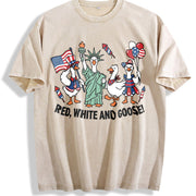 Red White and Goose Vintage Washed T-Shirt in Beige