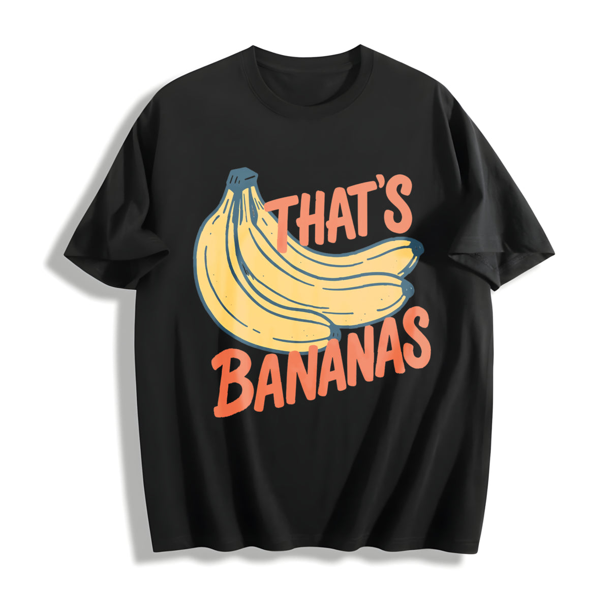 That's Bananas Retro Fruit Meme Cotton T-Shirt in Black