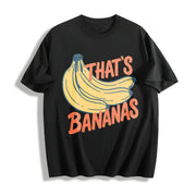 That's Bananas Retro Fruit Meme Cotton T-Shirt in Black