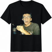 McLovin Smoking Meme Cotton T-Shirt in Black