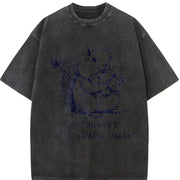 God Provides I Still Hoard Snacks Christian Squirrel Vintage Washed T-Shirt in Black