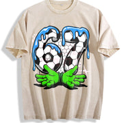 69 Soccer Vintage Washed T-Shirt in Beige
