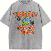 Take the Risk Vintage Washed T-Shirt in Gray