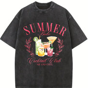 Summer Babe Cocktail Club vintage washed oversized T-shirt in Black
