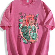 Anatomical Heart Cardiology ICU CVICU Nurse in the Making Vintage Washed T-Shirt in Red