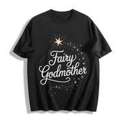 Fairy Godmother Baptism Proposal Cotton T-Shirt in Black