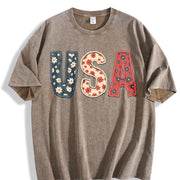 With a American Dream Vintage Washed T-Shirt in Brown