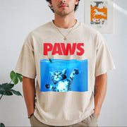 Xiongying Paws Cat and Mouse Vintage Washed T-Shirt in Beige