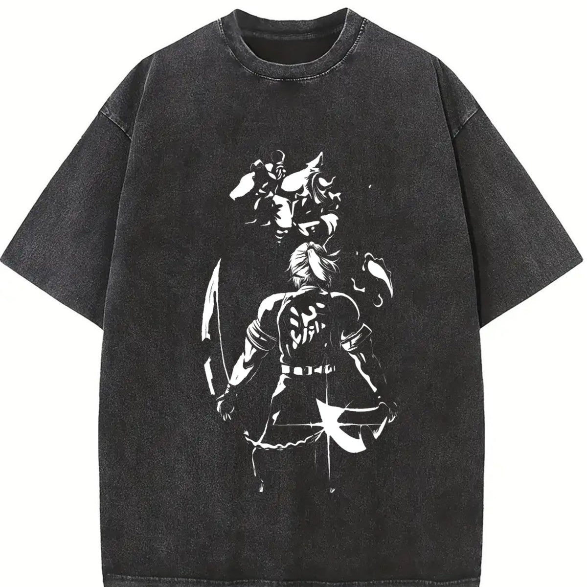 Tengen Uzui Sound Breathing Vibe for Guys vintage washed oversized T-shirt in Black