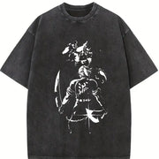 Tengen Uzui Sound Breathing Vibe for Guys vintage washed oversized T-shirt in Black