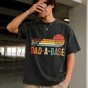 I Keep All My Dad Jokes in a Dad-a-base Vintage Washed T-Shirt in Black