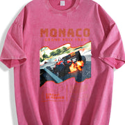 Monaco 1984 Classic 90s Vintage Washed T-Shirt in Red