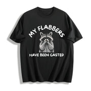 My Flabbers Have Been Gasted Humor Flabbergasted Raccoon Cotton T-Shirt in Black