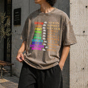 Dream Like Martin Lead Like Harriet the Black History Vintage Washed T-Shirt in Brown