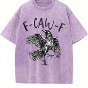 F-caw-F Cute For Woman vintage washed oversized T-shirt in Purple