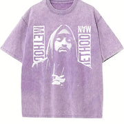 Method for Man Retro Rapper for & Boys Vintage Washed T-Shirt in Purple