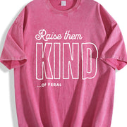 Raise Them Feral Raise Them Kind Mom Mothers Day Mom Of vintage washed oversized T-shirt in Red