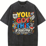 You Got This Test Day Vintage Washed T-Shirt in Black