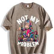 Skull Retro Y2K Boxy Old School Vibes Or Vintage Washed T-Shirt in Brown
