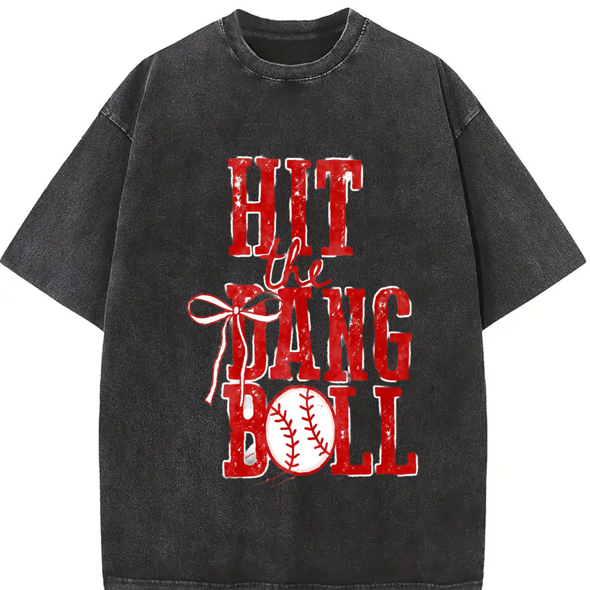 Hit the Dang Ball Vintage Washed T-Shirt in Black