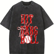 Hit the Dang Ball Vintage Washed T-Shirt in Black