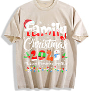 Family Christmas 2025 Vintage Washed T-Shirt in Beige