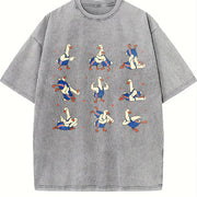 Wrestling Silly Goose Vintage Washed T-Shirt in Gray